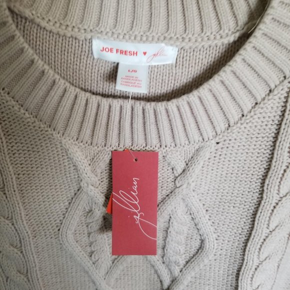 HOST PICK 💥Joe Fresh cable knit sweater, size L, blush/beige - Picture 2 of 5
